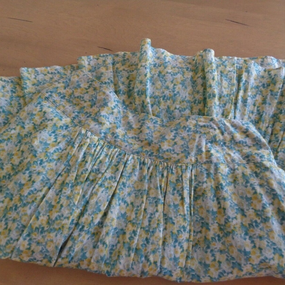 Floral Talbots Skirt 2 Petite Yellow Green Flowers